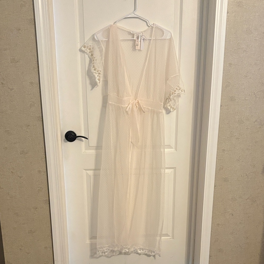 Victoria's Secret Sheer Cream Polka Dot Cover-Up